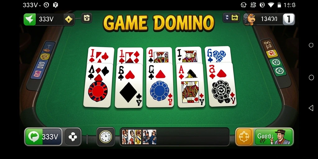 Screenshot gameplay 333V menampilkan keseruan permainan Domino.