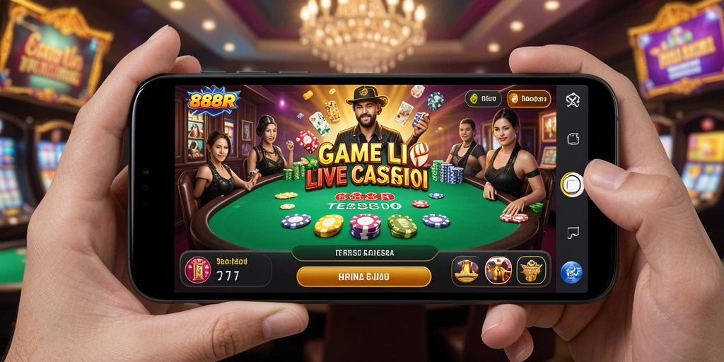 Tampilan gameplay seru dari aplikasi Live Casino 888R.