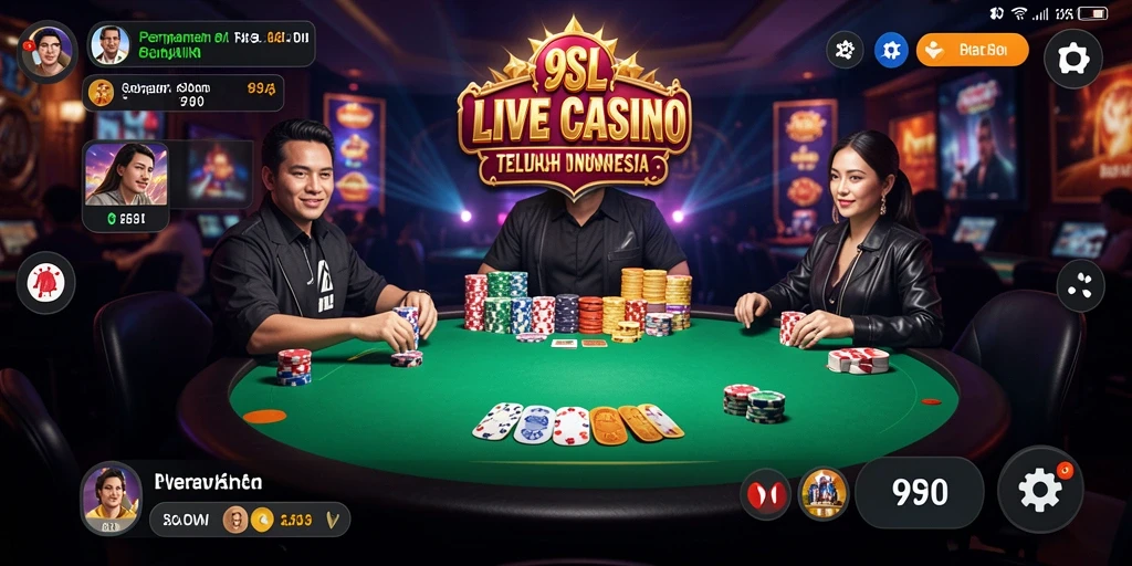 Tampilan permainan Live Casino yang menarik dan interaktif di 9SL.