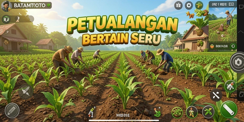 Screenshot utama gameplay BATAMTOTO dengan kegiatan bertani.