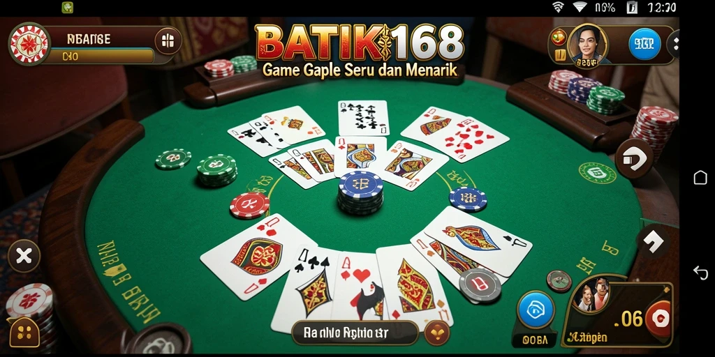 Tampilan permainan Gaple yang menegangkan dan interaktif.
