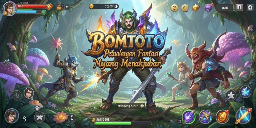 Tampilan gameplay <strong>BOMTOTO</strong> yang menakjubkan dalam petualangan RPG.