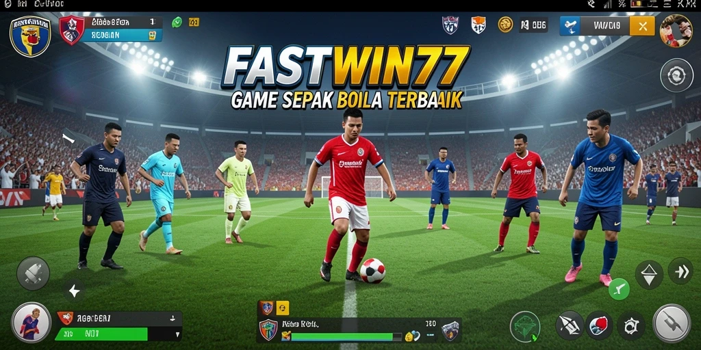 Tampilan gameplay FASTWIN77 menyajikan aksi sepak bola yang seru.