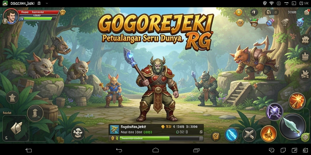 Gameplay seru GOGOREJEKI dengan pertarungan yang mendebarkan.