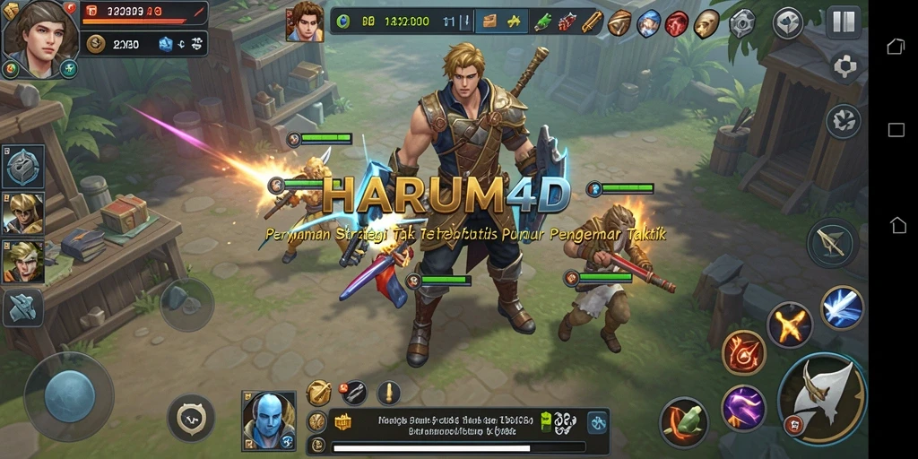 Tampilan menarik dari gameplay strategi HARUM4D.