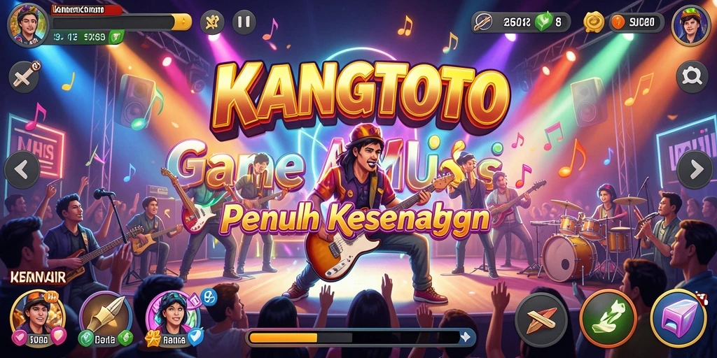 Tampilan gameplay menakjubkan KANGTOTO dengan berbagai pilihan lagu.