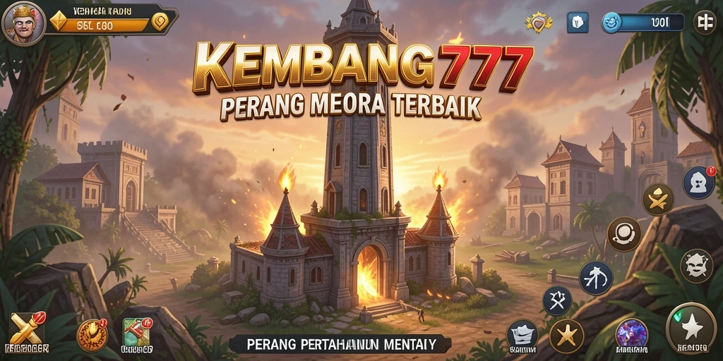 Tampilan gameplay yang menampilkan menara dan strategi pertempuran.