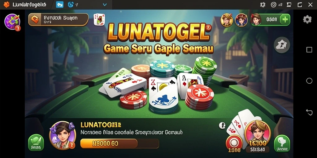 Screenshot gameplay LUNATOGEL dengan suasana seru Gaple.