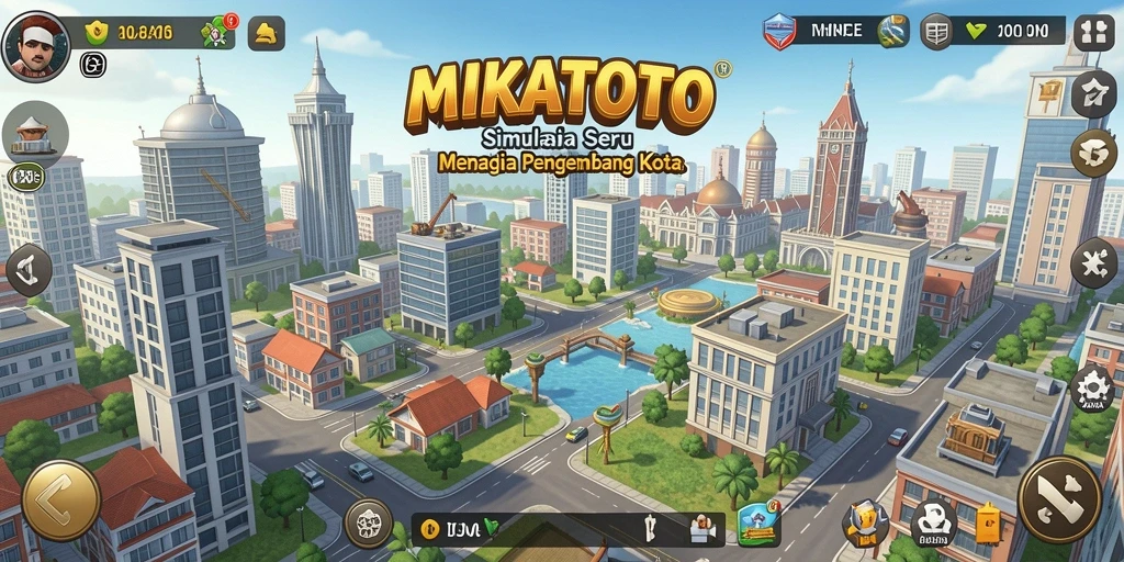 Tampilan gameplay seru MIKATOTO saat membangun kota.