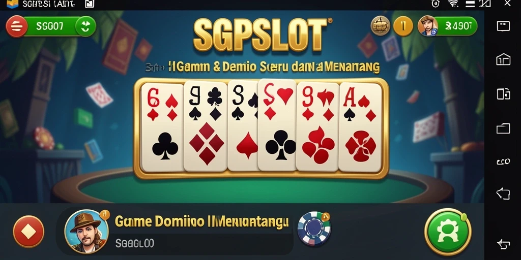 Tampilan layar permainan Domino SGPSLOT yang seru dan menarik.