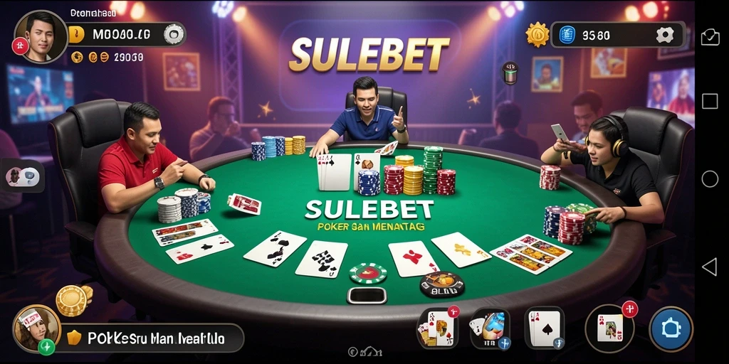 Tampilan gameplay Poker yang mendebarkan di SULEBET.