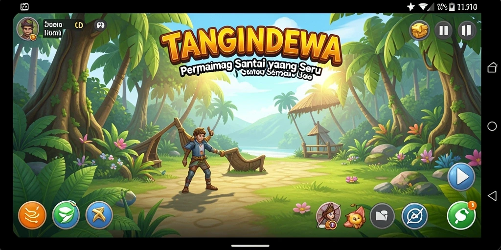Tampilan gameplay seru dalam TANGANDEWA dengan karakter yang menyenangkan.
