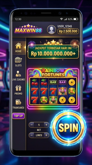 Tangkapan layar aplikasi maxwin88 dengan antarmuka yang menarik.